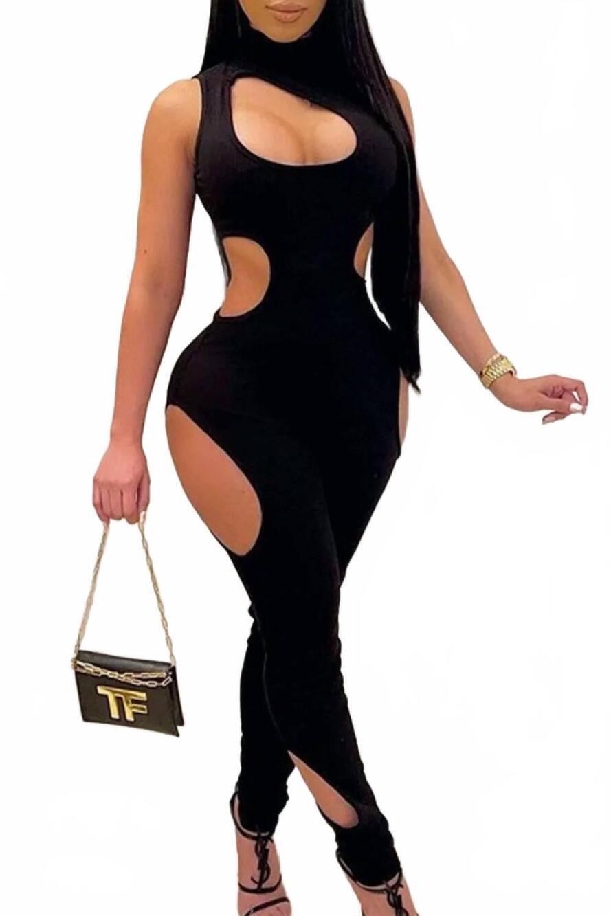 NEW LOVELY i'm about to act up jumpsuit in black